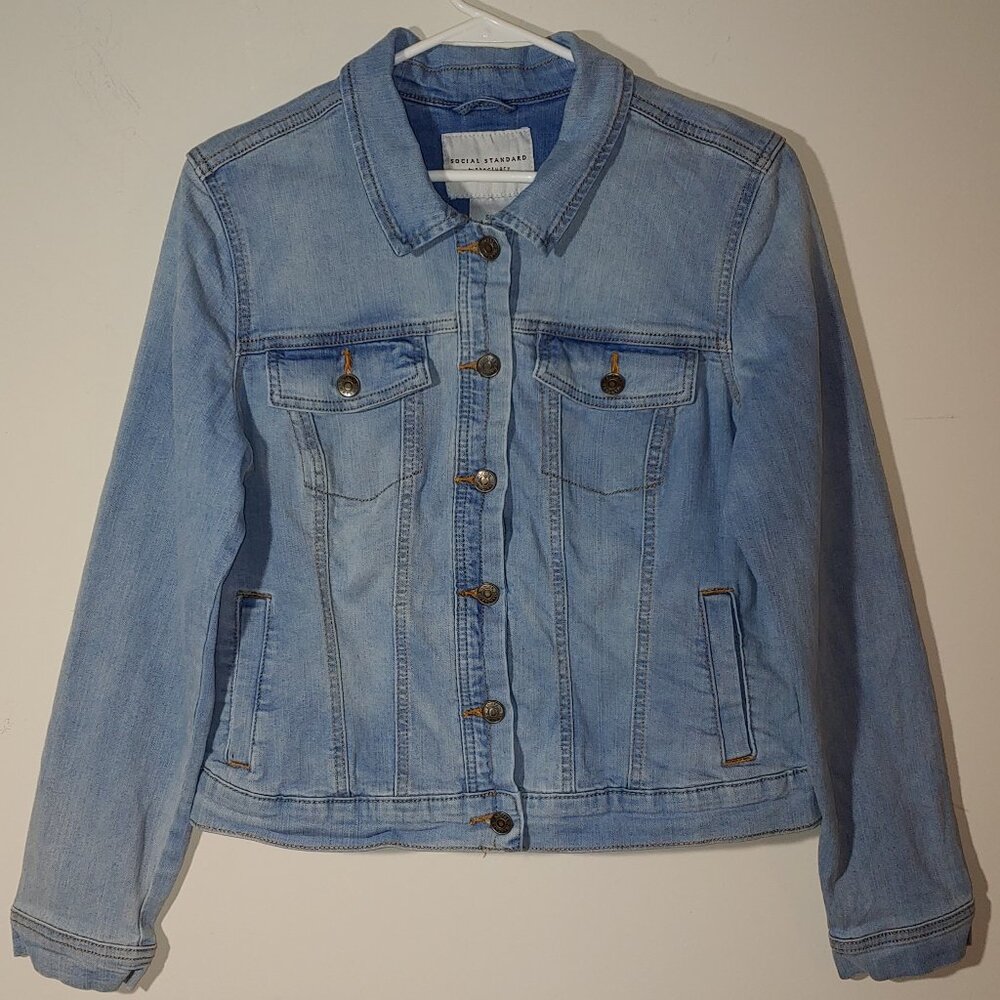Social Standard by SanctuaryWomen's Denim Jacket Auguste Light Wash Blue Size M